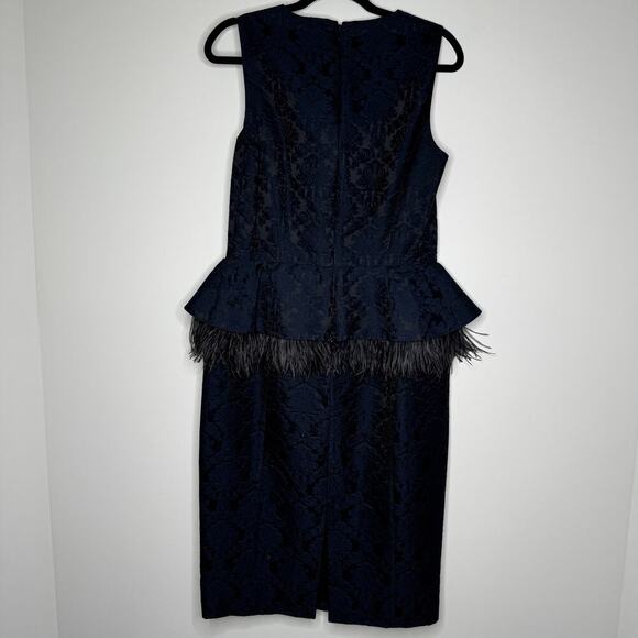 NWT MICHAEL KORS COLLECTION Navy Blue Lace Pattern Knee-Length Dress - Picture 2 of 12